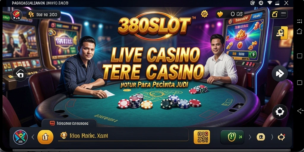 Screenshot gameplay menampilkan dealer live dan suasana kasino nyata.