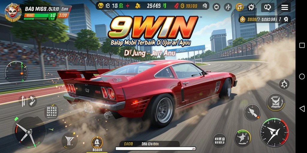 Gameplay mendebarkan di 9WIN dengan mobil cepat dan trek yang menantang.