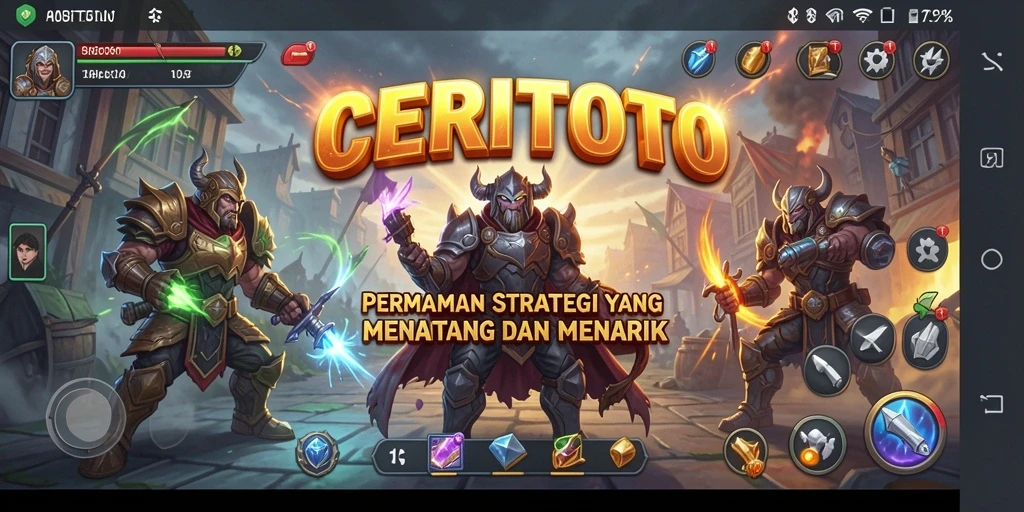 Screenshot CERITOTO menunjukkan aksi strategis yang mendebarkan di medan pertempuran.