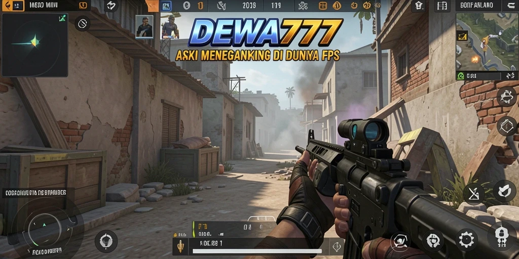Tampilan mendebarkan dari gameplay DEWA777 dalam aksi FPS.