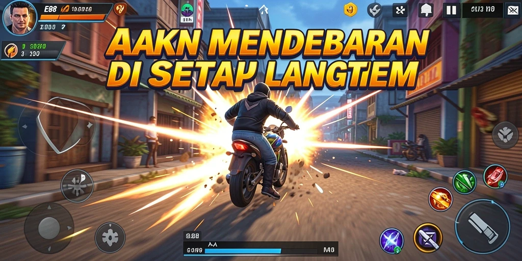 Gameplay E88 yang penuh dengan aksi dan pertempuran seru.