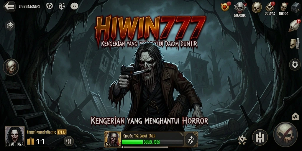 Screenshot gameplay HIWIN777 menampilkan ketegangan dan atmosfir horror yang menegangkan.