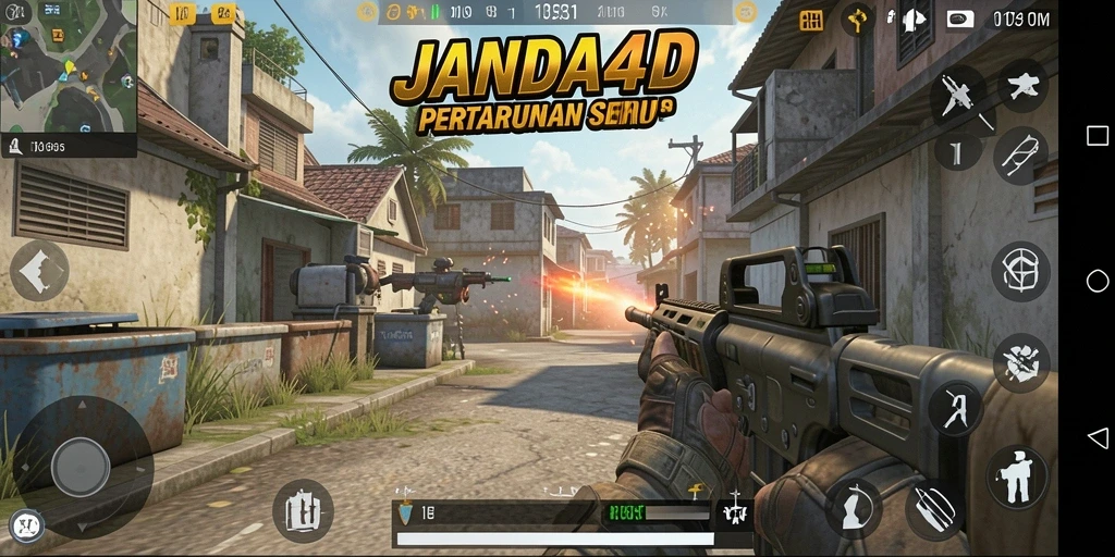 Tampilan gameplay dari JANDA4D yang menegangkan dan penuh aksi.