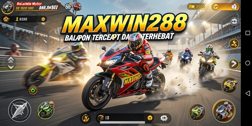 Gameplay seru MAXWIN288 dengan balapan motor yang menegangkan.