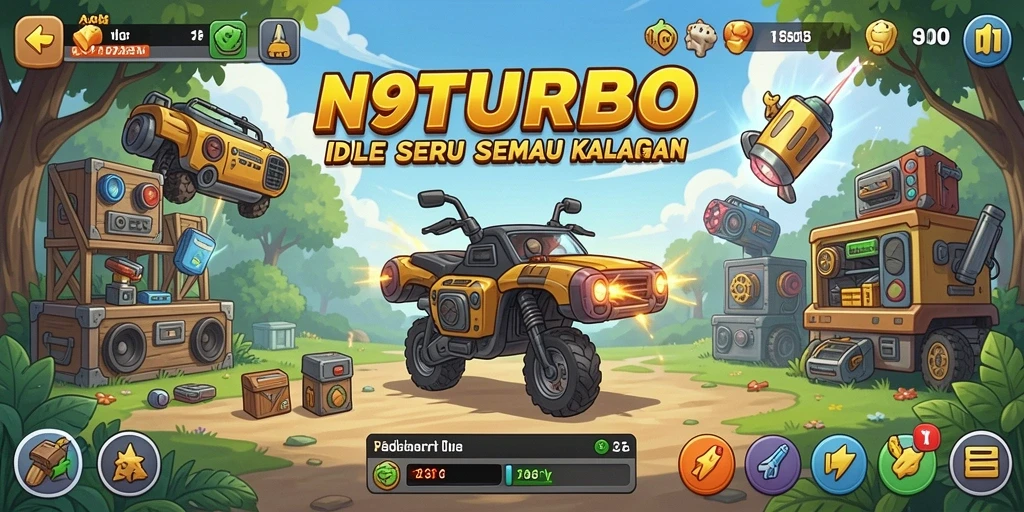 Tampilan gameplay menarik dan mudah dipahami di N9TURBO.