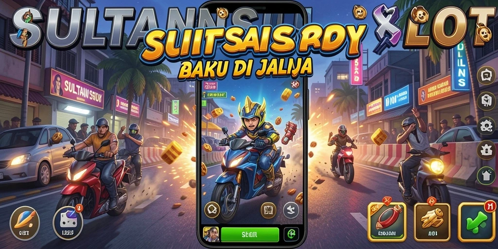 Tampilan gameplay menegangkan di lintasan balapan SULTANSLOT.