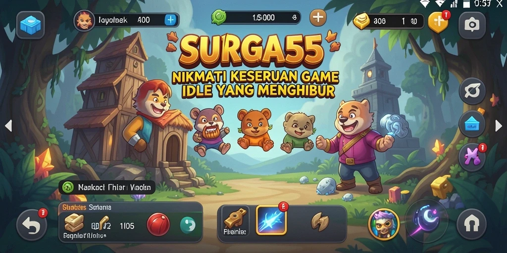 Screenshot SURGA55 menampilkan gameplay Idle yang seru dan interaktif.